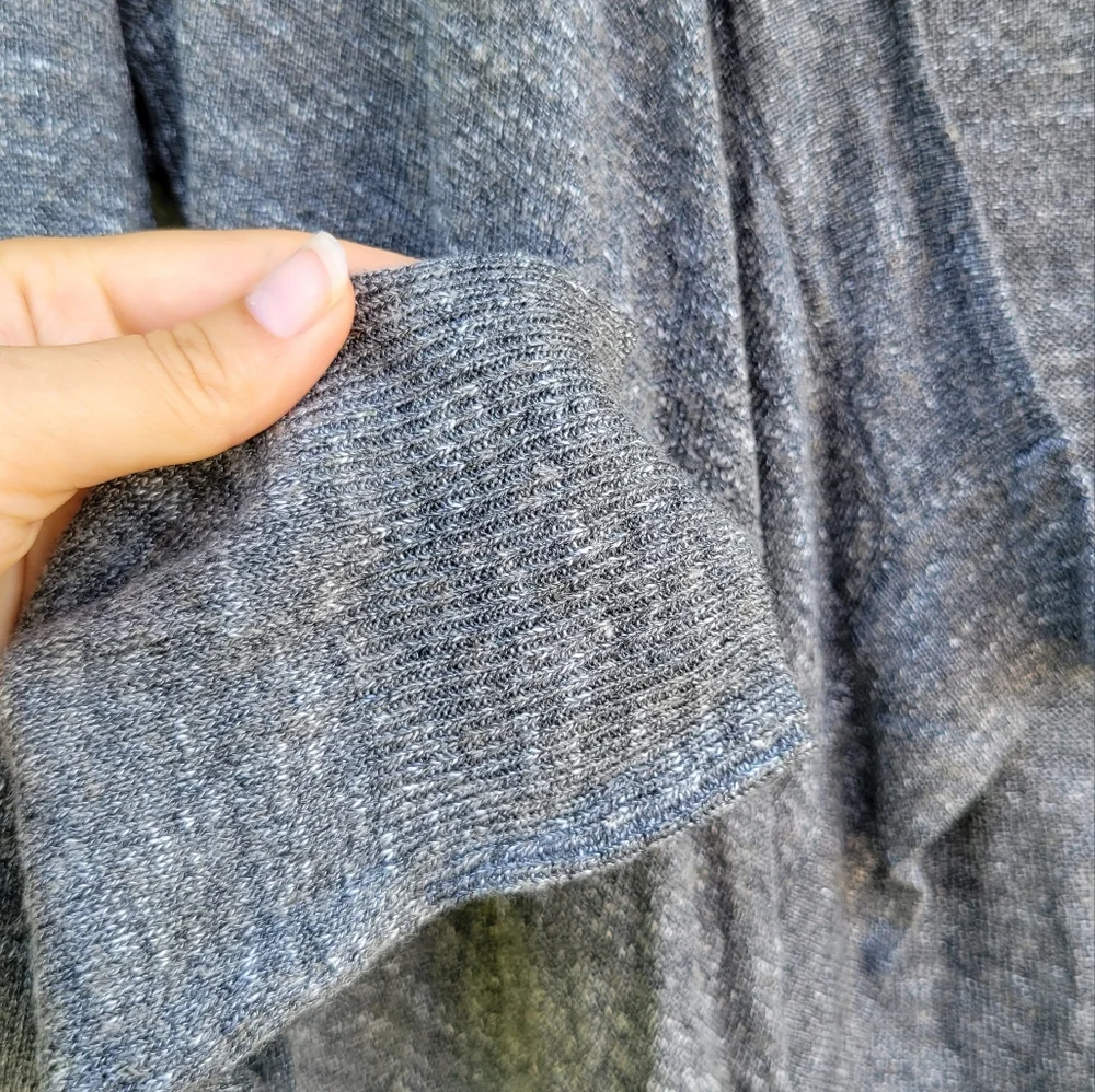 Vince Linen Blend Open Drape Heather Grey Cardigan